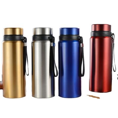 China Large Capacity Durable Wide Mouth Drink Sport Bottle 304 Stainless Steel Double Layer Thermos Mug With Rope for sale