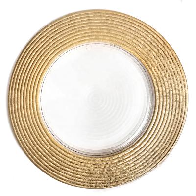 China Wholesale Disposable Shiny Round Japanese Restaurant Gold Charger Dish for sale