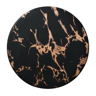 China Viable Handmade Colorful Ceramic Stone Dish For Dessert Steake Marble Dish for sale