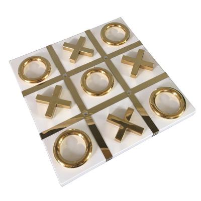 China X O Chess Set Pieces And Beauty Disposable Decorative Chessboard With X/o Metal Titanium Decor Game Chess International Chess Set for sale