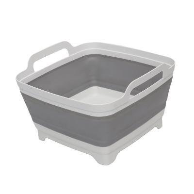 China Household 9L Kitchen Sink Multifunctional Foldable Basin Viable Large Dish Basin With Drain Food Sink Strainer For Kitchen for sale