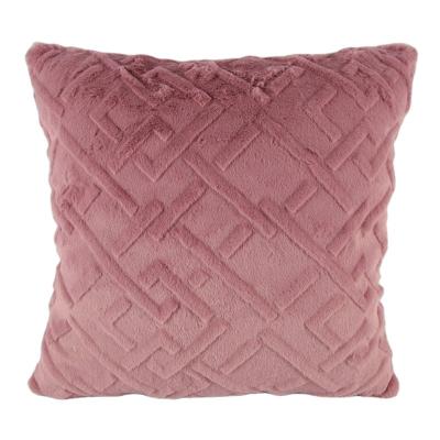 China Faux Fur Plush Folded Decorative Tile Covers Fuzzy Striped Soft Pillowcase Cushion For Sofa for sale