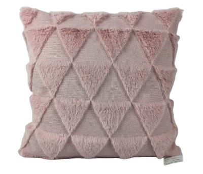 China 2022 Hot Sale PV Fleece Farmhouse Square Fringed Tile Sofa Cushion Cover For Living Folded Room for sale