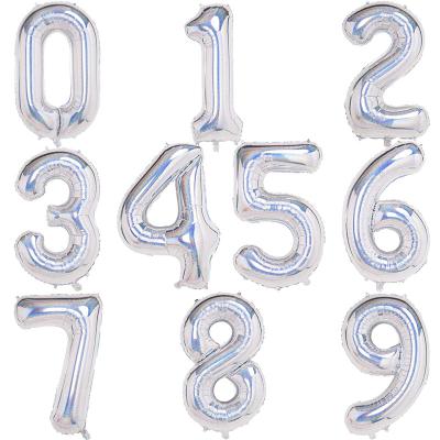 China Disposable Eco-friendly Large Size Number Shaped Balloons Helium Balloon Number Foil Balloon for sale