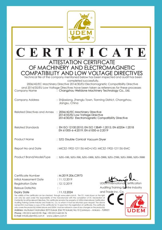 CE - Changzhou Welldone Machinery Technology Co.,Ltd