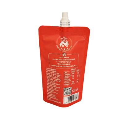 China Recyclable Foil With Spout For Liquid Juice Milk Water Drink Packing Plastic Bag With Spout for sale