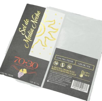 China Waterproof Wine Label Manufacturer Production Rectangular Hot Stamping Logo Stickers Custom Printing for sale
