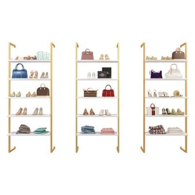 China Glass Retail Shoe Rack Display Cabinet Wall Mount Shelves Collectibles Gloss Black for sale