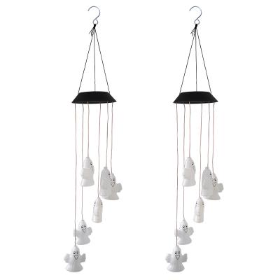 China Art Decor Garden Outdoor Solar Decorative Night Light Color-Changing LED Wind Chime Lamp for sale