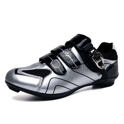 China Sports Classic Women's Road Cycle Bike Shoes Bicycle Casual Speed Cycling Shoes Equip Silver Rotating Shoes With Buckle Pavement for sale