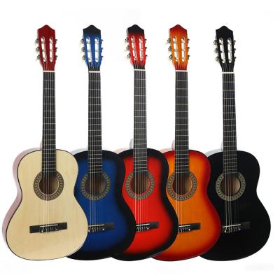 China Colorful Linden Nylon String Student Beginner Starter Wooden Right&left-hand Classical Guitar 6 Normal Open 39 Inch 4/4 Speed Adults for sale