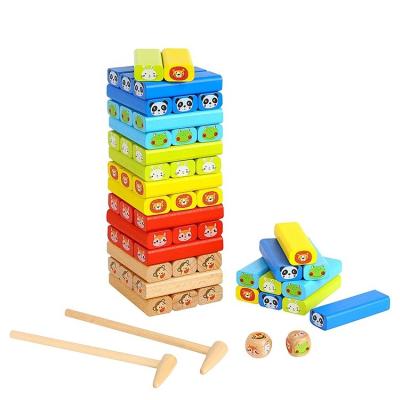 China Building Block Toy 54 Pcs Wooden Stacking Tower Giant Collapsing Timber Toy For Party for sale