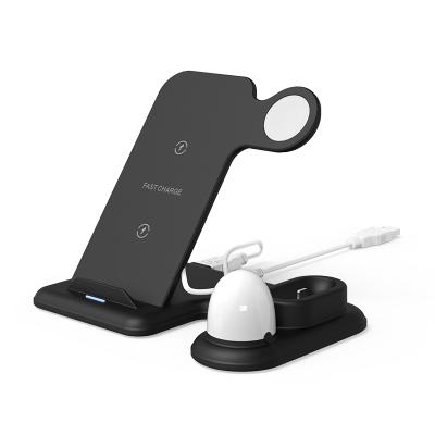 China High Speed 4 in 1 Charging Station Wireless Charger for Iphone/Iwatch/Earphone/Little Night Light for sale