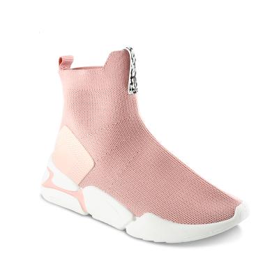 China Hot Anti-odor women breathable mesh fabric upper casual sneaker socken knit sock shoes loafer for sale