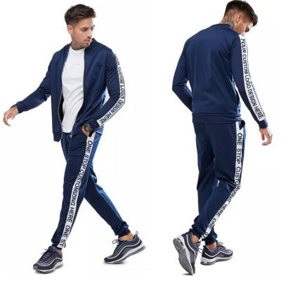 China Anti-UV Latest Design Custom Mens Gym Training Slim Plain Fitted Tracksuits for sale