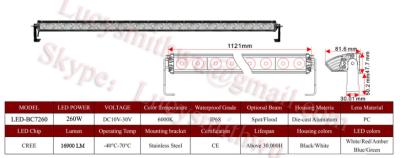 China 44'' 260W Led work lights truck driving lamps/Spot/LED arbeidslys foco Faros LED-BC7260 for sale