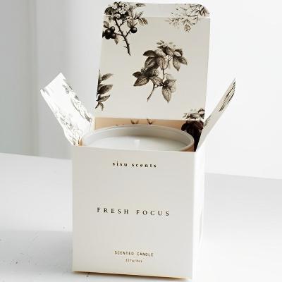 China Papel de revestimiento UV Cajas de recolección de papel de recolección Cajas plegables cuadradas Caja de almacenamiento de velas perfumadas en venta