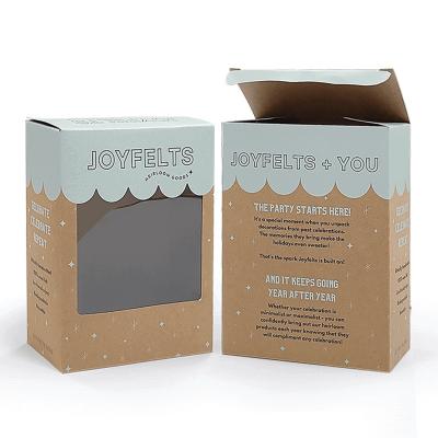China Embalaje de caja de extremo de papel kraft marrón con carpetas de ventanas de PVC transparentes en venta