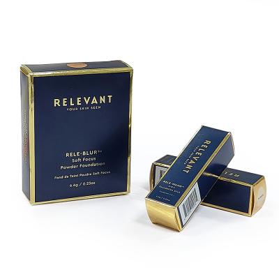China Color personalizado lápiz labial cartón plegable botella de perfume lápiz labial regalo de embalaje cosmético papel de color caja en venta