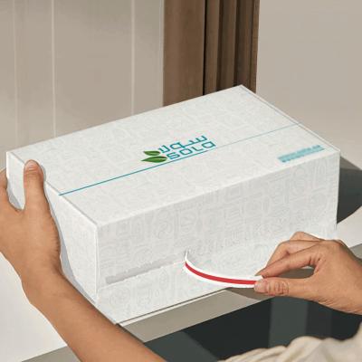 China Logotipo personalizado de cartón corrugado de envío de E-Commerce caja de embalaje de lágrima de tira de cremallera caja en venta