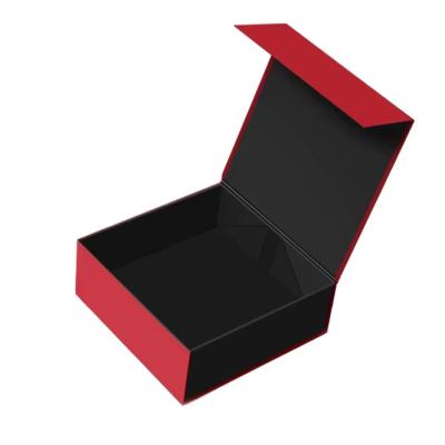 China Customized logo Design High Quality Black Rigid Flat Cardboard Magnetic Folding Cajas Regalo for Cosmetics and Gift Packaging for sale