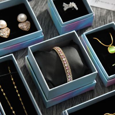China Customized Logo Jewelry Boxes Women's Necklace Earrings Ring Beautifully Packaged Full Set Of Paper Gift Boxes for sale