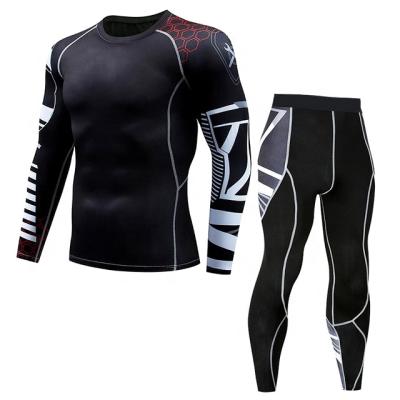 China Long sleeve maker custom rash guard jiu jitsu sublimated shirts and pants surfing sports running ropa de hombre mens rash guard set for sale