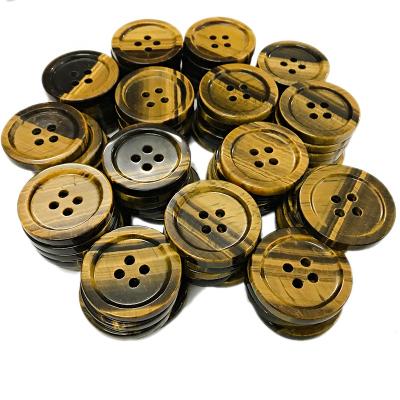 China Real Stone Gemstone Buttons Customized Tiger Eye Stone Buttons for sale