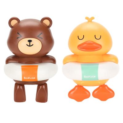 China Wind Up Baby Bath Toys Palymate Backstroke Swimming Adorable Bathing Floating Animals Lean Bear For Infant for sale