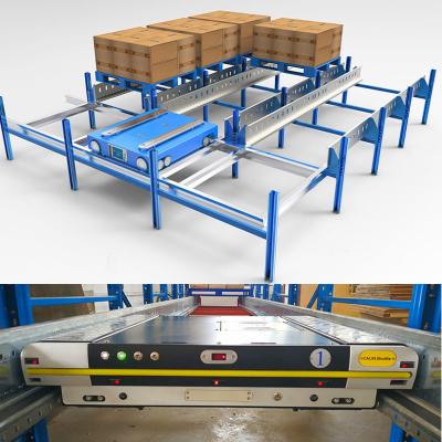 China Radio Shuttle Rack Radio Shuttle Pallet Racking Two Way And Four Way Shuttle Shelves for sale