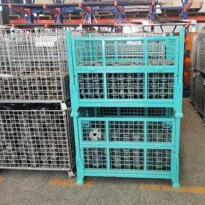 China Stackable Durable Steel Foldable Wire Mesh Container For Your Storage Requirements for sale
