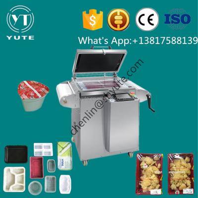 China beverage food tray sealing machine/plastic bowl sealing machine/yogurt cup sealing machine for sale