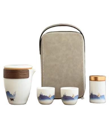 China Viable All in One Portable Outdoor Heat Resistant Travel Tea Set Portable Tea Set 4 Pieces for sale