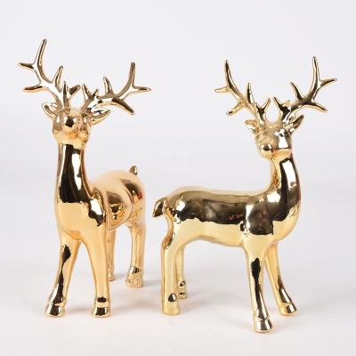 China 14.8*6.8*23.5CM Smooth Gold Smooth Luxury Ceramic Christmas Custom Ornaments From China for sale