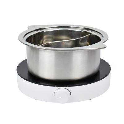China Stocked Cookware Stainless Steel Two-Flavor Hot Pot With Divider Soup Pot With Glass Lid for sale