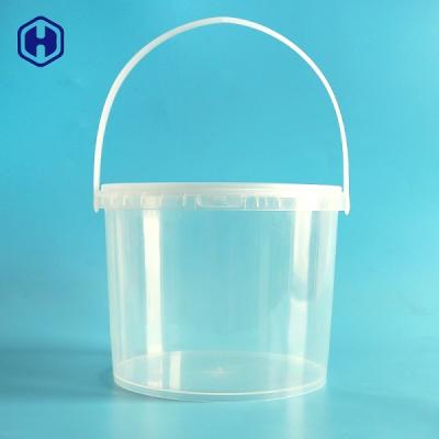 China Single Handle Transparent Plastic Bucket PP Round Cover Yogurt Packing for sale