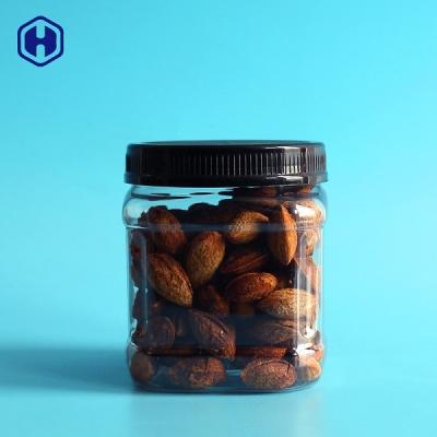 China Empty Clear Square Wide Mouth Plastic Jars Dried Nuts Packaging for sale