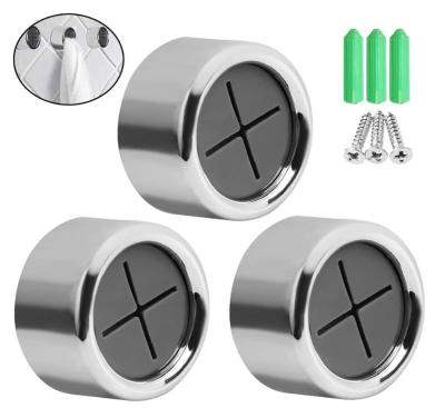 China Sustainable Wall mounted hooks Kitchen towel hooks round adhesive towel holder hook for bathroom home and offices for sale