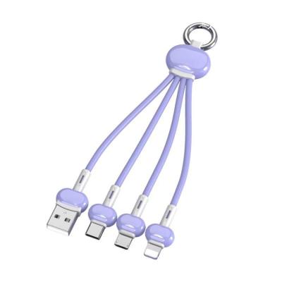 China Quick Charging Speed 2021 New Arrival Multi Charging Key Chain Quick Charging Cable 3 In 1 Charging Cables for sale