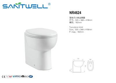 China Class Free Standing Toilet Ceramic Material m , P trap Two Piece toilet for sale