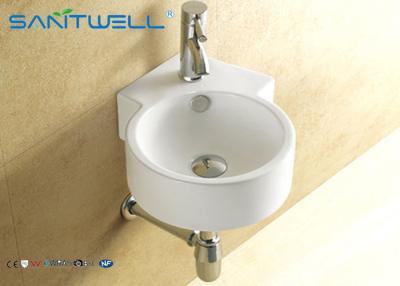 China Hotel Ceramic wall mount bathroom sink for living room , small wall mount sink for sale