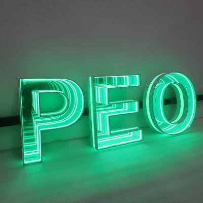 China Transformer Power Supply LED Neon 3D Mirror Custom Sign for Front and Back Lighting Wall Decoration à venda