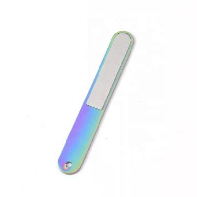 China Round Cutcile Rainbow Manicure Remover Titanium Manicure Pedicure Tool Nail Shaping Dead Skin Rasp Metal Nail Callus Remover Files for sale