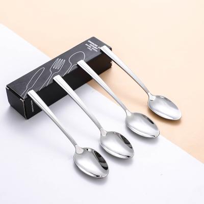 China Sustainable Noble Mirror Polishing Reusable 12Pcs Dinner Spoon Cutlery Set Metal Stainless Steel Spoon for sale
