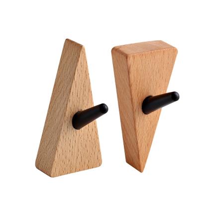 China Homeware Ecofriendly Natural Wall Art Hook Beech Wood Round Sustainable Nordic Clothes Rack Brass Coat Hanger for sale