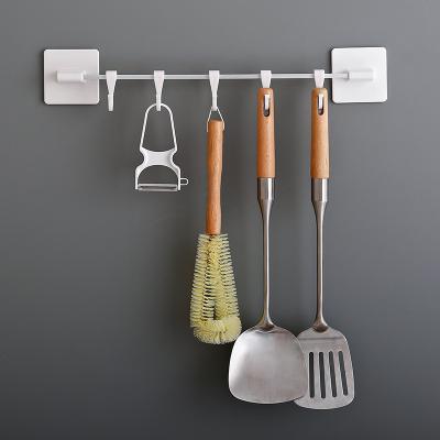 China Sustainable Factory Price Aluminum Wall Mounted Kitchen Tools Multifunctional Tools Pendant Rod With 5 Hooks for sale