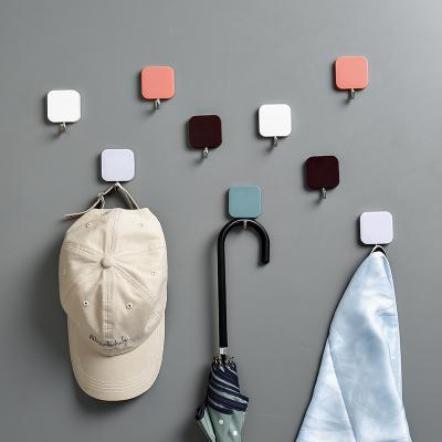 China Self Adhesive Home Stocked Kitchen Wall Door Hook Key Holder Rack Towel Hanger Bathroom Holder Hangs Aluminum for sale