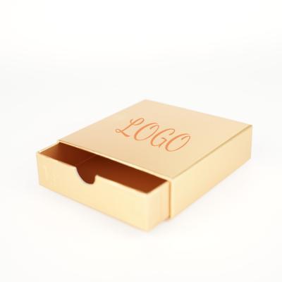 China Custom Luxury Gold Drawer Box Jewelry Paper Box Packaging Slide Out Gift Box Package With Logo for sale