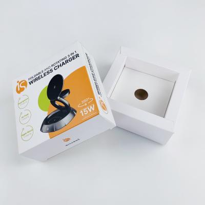 China Custom logo Folding Mobile Phone Stand Paper Box Lazy-angle Stand packaging box with paper tray for Video Recording Packaging for sale