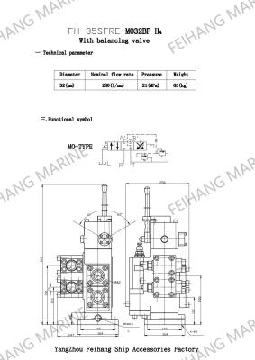 Chine Winch Control Block Control Valve Windlass Csbf-G20 Parameter Table à vendre